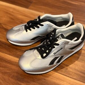 Reebok Silver and Black Sneakers